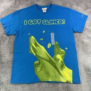 Nickelodeon Suites Resort 'I Got Slimed' T Shirt Blue Sz Large NWOT Gildan